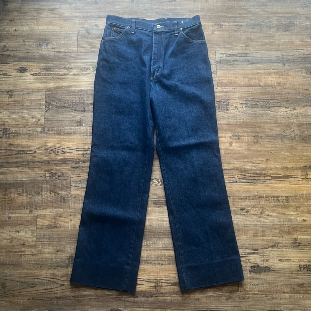 Vintage Wrangler Womens Dark Wash High Rise Straight Leg Jeans USA Sz 14